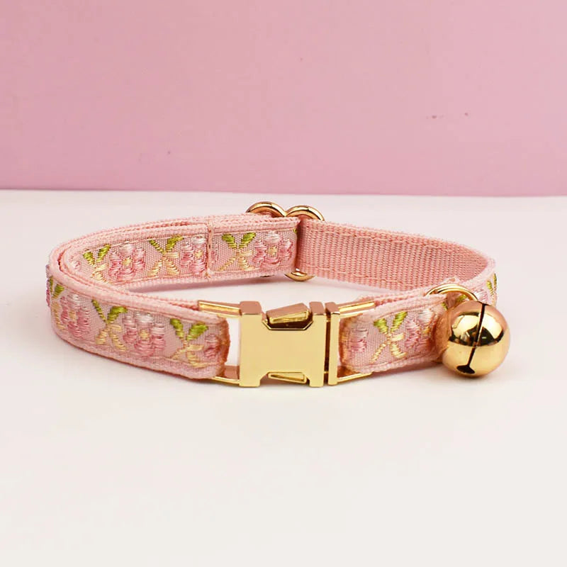 Engraving ID Cute Cat Collar Personalized leash set with Bell