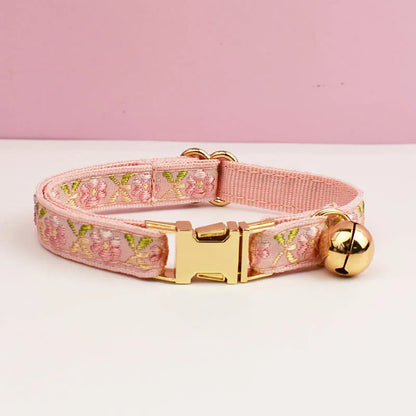 Engraving ID Cute Cat Collar Personalized leash set with Bell