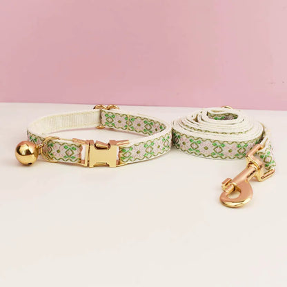 Engraving ID Cute Cat Collar Personalized leash set with Bell