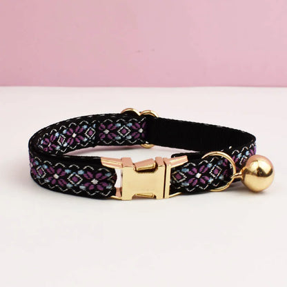 Engraving ID Cute Cat Collar Personalized leash set with Bell
