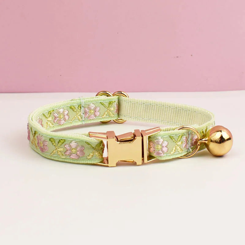 Engraving ID Cute Cat Collar Personalized leash set with Bell