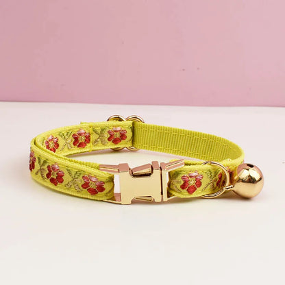 Engraving ID Cute Cat Collar Personalized leash set with Bell