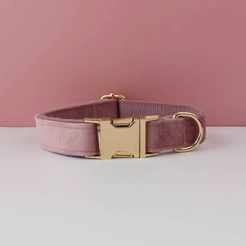 Velvet Dog Collar with Free Engrave