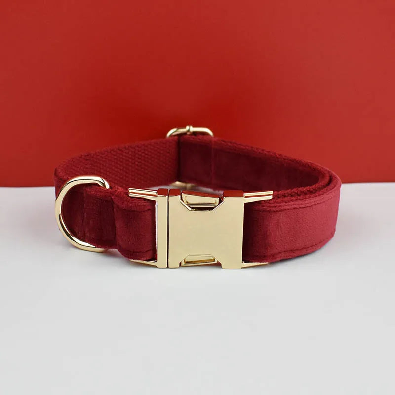 Velvet Dog Collar with Free Engrave