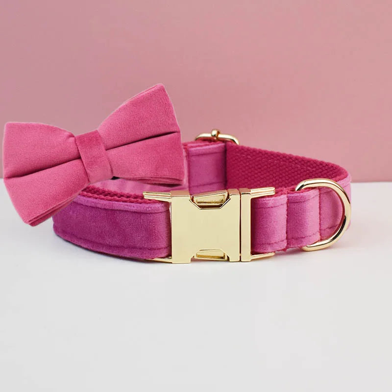 Velvet Dog Collar with Free Engrave