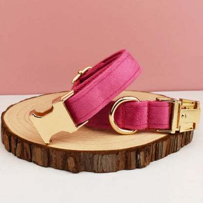 Velvet Dog Collar with Free Engrave