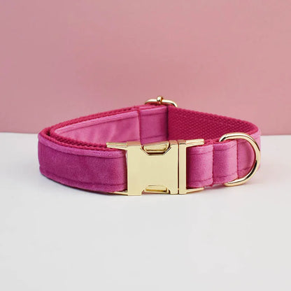 Velvet Dog Collar with Free Engrave