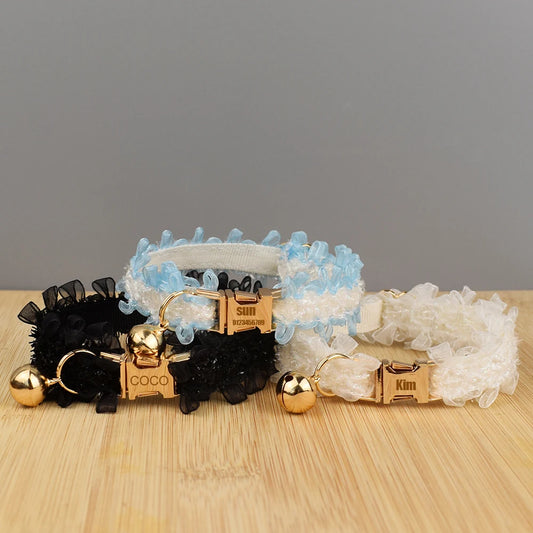 Personalized  Lace Cat Collar