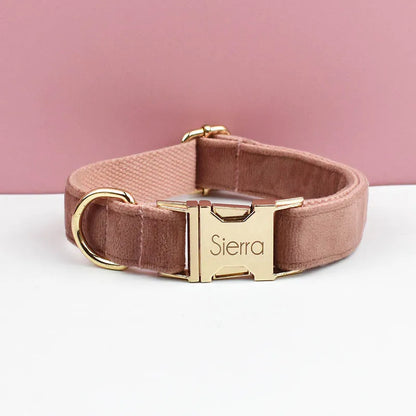 Velvet Dog Collar with Free Engrave