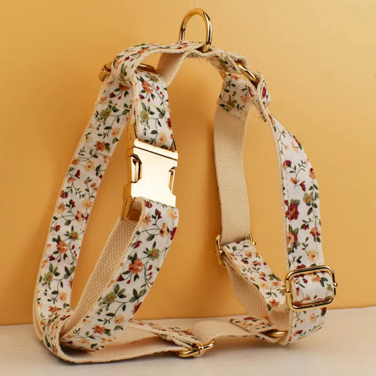 Custom Personalized Dog Collar Harness Leash Set