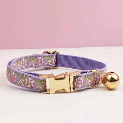 Engraving ID Cute Cat Collar Personalized leash set with Bell