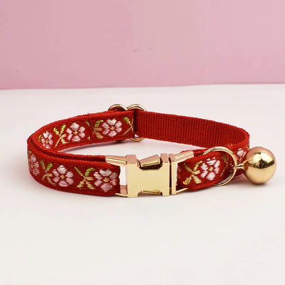 Engraving ID Cute Cat Collar Personalized leash set with Bell