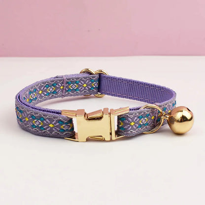Engraving ID Cute Cat Collar Personalized leash set with Bell