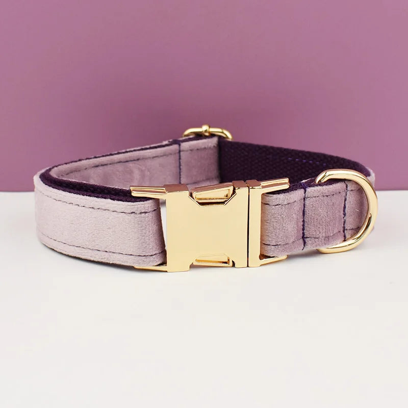 Velvet Dog Collar with Free Engrave