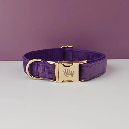 Velvet Dog Collar with Free Engrave