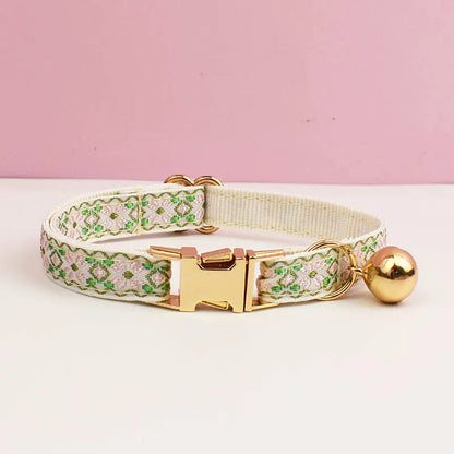 Engraving ID Cute Cat Collar Personalized leash set with Bell